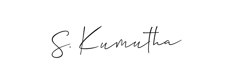 How to Draw S. Kumutha signature style? Allison_Script is a latest design signature styles for name S. Kumutha. S. Kumutha signature style 2 images and pictures png