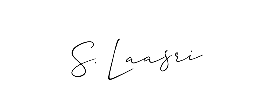 The best way (Allison_Script) to make a short signature is to pick only two or three words in your name. The name S. Laasri include a total of six letters. For converting this name. S. Laasri signature style 2 images and pictures png