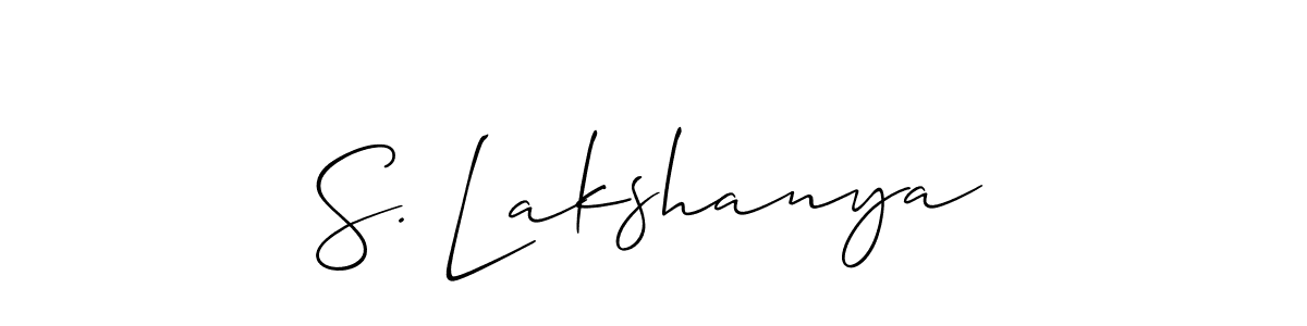 Similarly Allison_Script is the best handwritten signature design. Signature creator online .You can use it as an online autograph creator for name S. Lakshanya. S. Lakshanya signature style 2 images and pictures png