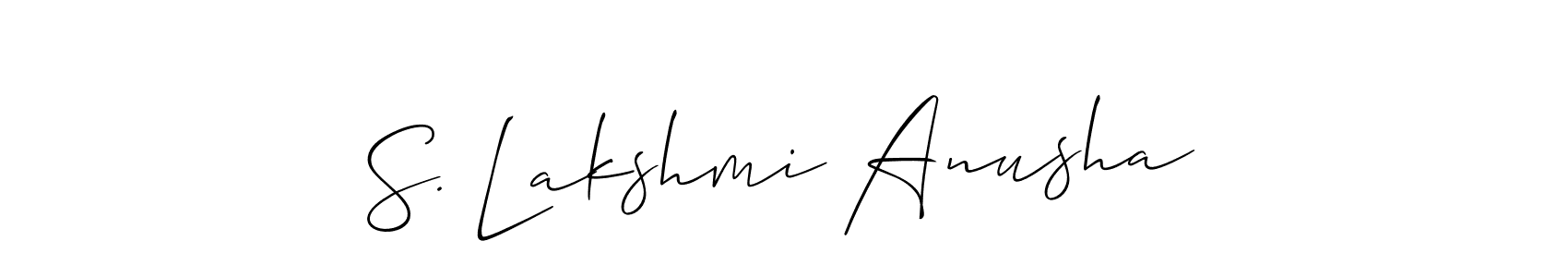 Make a beautiful signature design for name S. Lakshmi Anusha. With this signature (Allison_Script) style, you can create a handwritten signature for free. S. Lakshmi Anusha signature style 2 images and pictures png