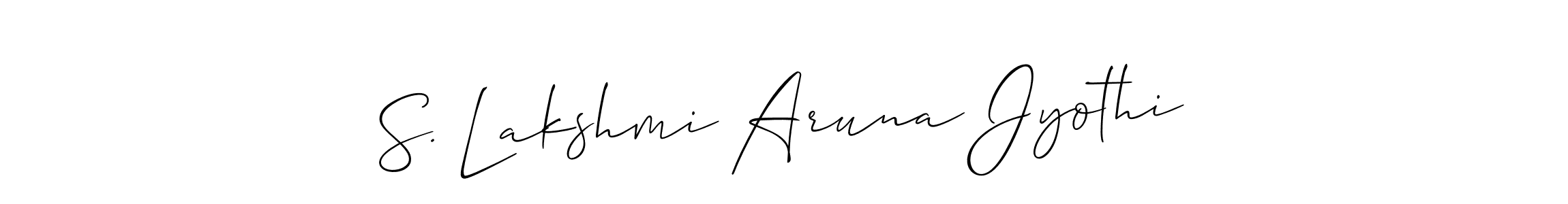 Use a signature maker to create a handwritten signature online. With this signature software, you can design (Allison_Script) your own signature for name S. Lakshmi Aruna Jyothi. S. Lakshmi Aruna Jyothi signature style 2 images and pictures png