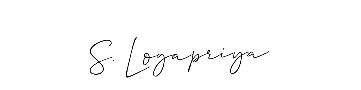 Use a signature maker to create a handwritten signature online. With this signature software, you can design (Allison_Script) your own signature for name S. Logapriya. S. Logapriya signature style 2 images and pictures png