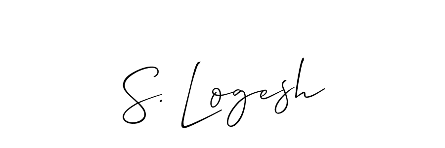 The best way (Allison_Script) to make a short signature is to pick only two or three words in your name. The name S. Logesh include a total of six letters. For converting this name. S. Logesh signature style 2 images and pictures png