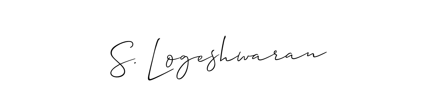 The best way (Allison_Script) to make a short signature is to pick only two or three words in your name. The name S. Logeshwaran include a total of six letters. For converting this name. S. Logeshwaran signature style 2 images and pictures png