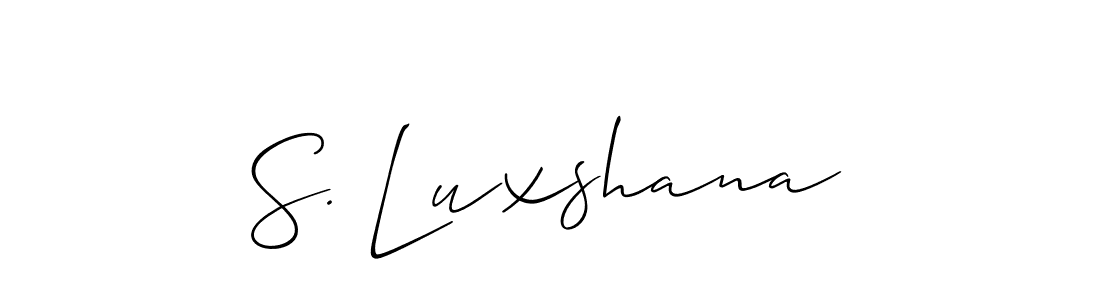 How to make S. Luxshana name signature. Use Allison_Script style for creating short signs online. This is the latest handwritten sign. S. Luxshana signature style 2 images and pictures png