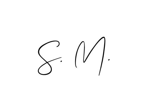 The best way (Allison_Script) to make a short signature is to pick only two or three words in your name. The name S. M. include a total of six letters. For converting this name. S. M. signature style 2 images and pictures png