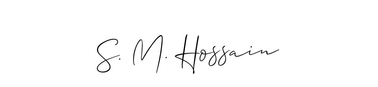 Also You can easily find your signature by using the search form. We will create S. M. Hossain name handwritten signature images for you free of cost using Allison_Script sign style. S. M. Hossain signature style 2 images and pictures png