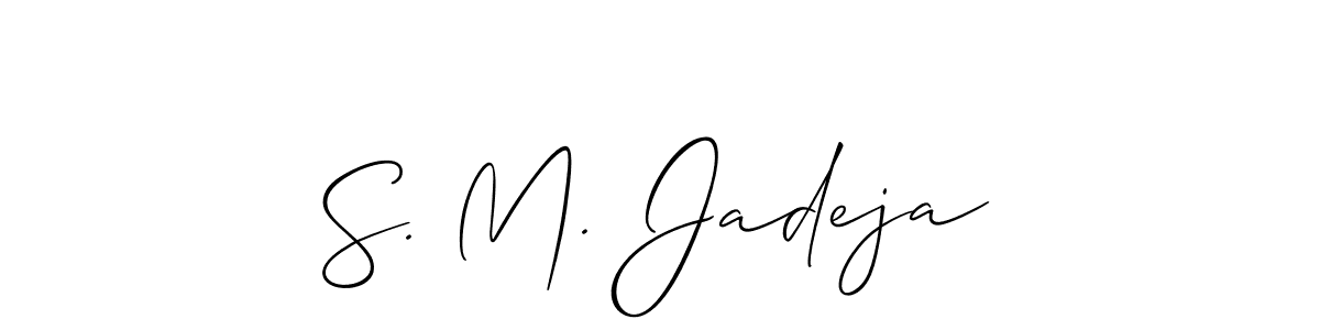 It looks lik you need a new signature style for name S. M. Jadeja. Design unique handwritten (Allison_Script) signature with our free signature maker in just a few clicks. S. M. Jadeja signature style 2 images and pictures png