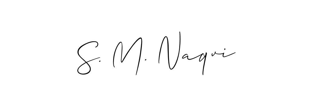 How to make S. M. Naqvi name signature. Use Allison_Script style for creating short signs online. This is the latest handwritten sign. S. M. Naqvi signature style 2 images and pictures png