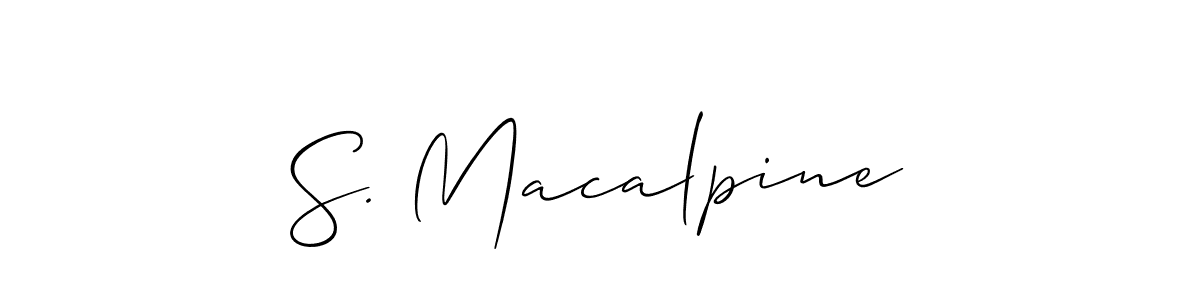 Make a short S. Macalpine signature style. Manage your documents anywhere anytime using Allison_Script. Create and add eSignatures, submit forms, share and send files easily. S. Macalpine signature style 2 images and pictures png