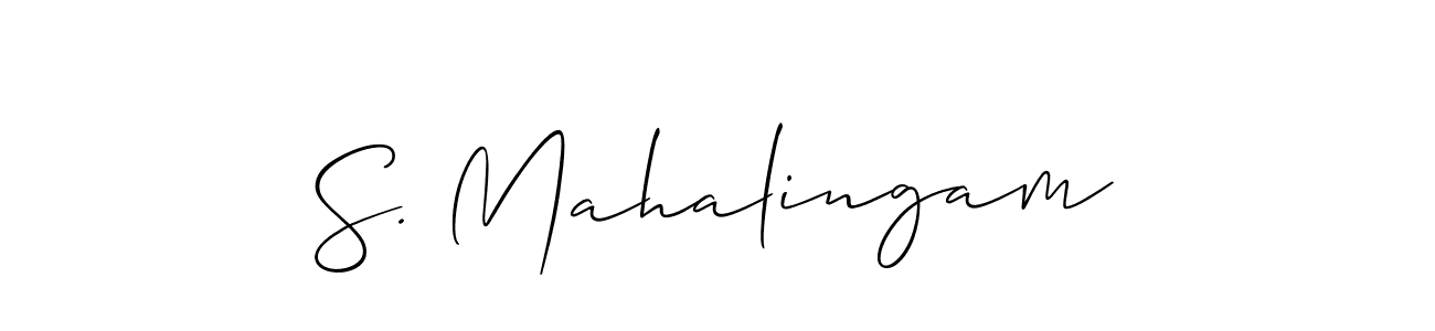 Use a signature maker to create a handwritten signature online. With this signature software, you can design (Allison_Script) your own signature for name S. Mahalingam. S. Mahalingam signature style 2 images and pictures png