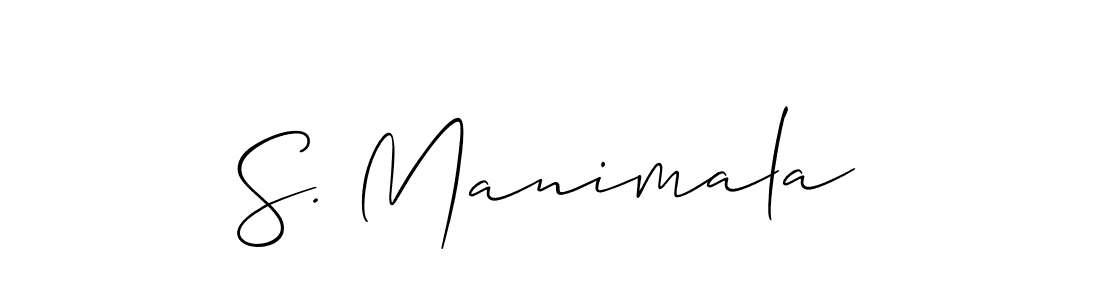 Use a signature maker to create a handwritten signature online. With this signature software, you can design (Allison_Script) your own signature for name S. Manimala. S. Manimala signature style 2 images and pictures png