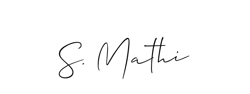 Create a beautiful signature design for name S. Mathi. With this signature (Allison_Script) fonts, you can make a handwritten signature for free. S. Mathi signature style 2 images and pictures png