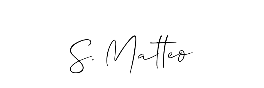 Make a beautiful signature design for name S. Matteo. With this signature (Allison_Script) style, you can create a handwritten signature for free. S. Matteo signature style 2 images and pictures png