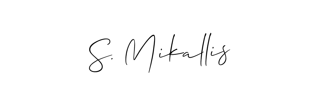 Design your own signature with our free online signature maker. With this signature software, you can create a handwritten (Allison_Script) signature for name S. Mikallis. S. Mikallis signature style 2 images and pictures png