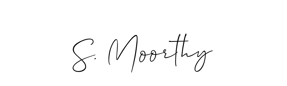 Make a short S. Moorthy signature style. Manage your documents anywhere anytime using Allison_Script. Create and add eSignatures, submit forms, share and send files easily. S. Moorthy signature style 2 images and pictures png