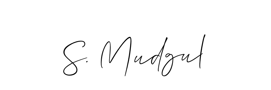 if you are searching for the best signature style for your name S. Mudgul. so please give up your signature search. here we have designed multiple signature styles  using Allison_Script. S. Mudgul signature style 2 images and pictures png