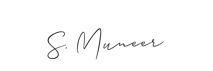 It looks lik you need a new signature style for name S. Muneer. Design unique handwritten (Allison_Script) signature with our free signature maker in just a few clicks. S. Muneer signature style 2 images and pictures png