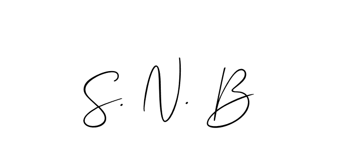 This is the best signature style for the S. N. B name. Also you like these signature font (Allison_Script). Mix name signature. S. N. B signature style 2 images and pictures png