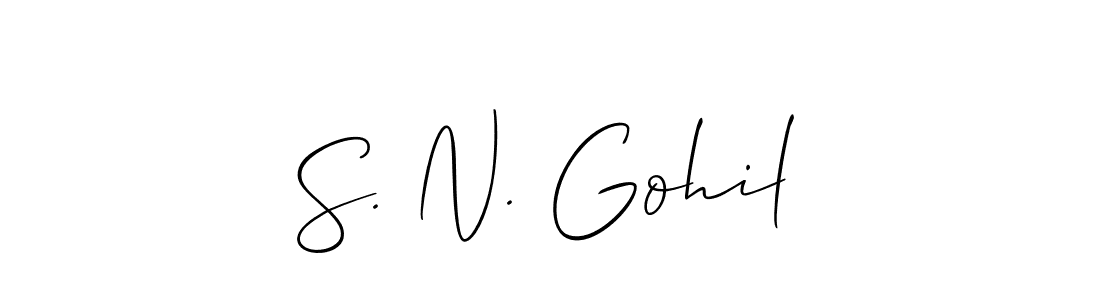 The best way (Allison_Script) to make a short signature is to pick only two or three words in your name. The name S. N. Gohil include a total of six letters. For converting this name. S. N. Gohil signature style 2 images and pictures png