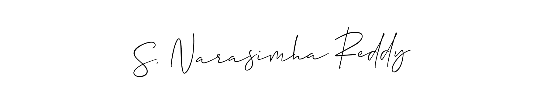 The best way (Allison_Script) to make a short signature is to pick only two or three words in your name. The name S. Narasimha Reddy include a total of six letters. For converting this name. S. Narasimha Reddy signature style 2 images and pictures png