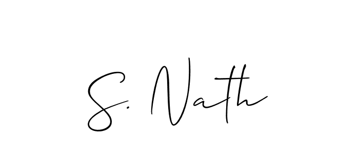 if you are searching for the best signature style for your name S. Nath. so please give up your signature search. here we have designed multiple signature styles  using Allison_Script. S. Nath signature style 2 images and pictures png