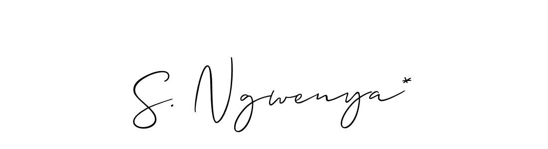 How to Draw S. Ngwenya* signature style? Allison_Script is a latest design signature styles for name S. Ngwenya*. S. Ngwenya* signature style 2 images and pictures png
