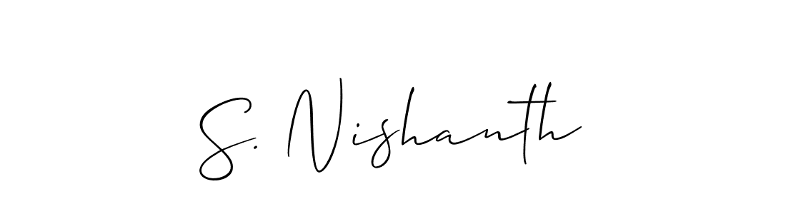 Create a beautiful signature design for name S. Nishanth. With this signature (Allison_Script) fonts, you can make a handwritten signature for free. S. Nishanth signature style 2 images and pictures png