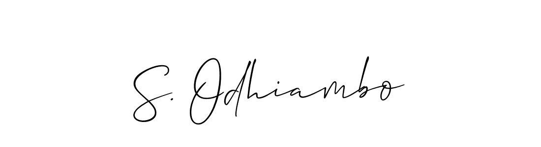 Also You can easily find your signature by using the search form. We will create S. Odhiambo name handwritten signature images for you free of cost using Allison_Script sign style. S. Odhiambo signature style 2 images and pictures png