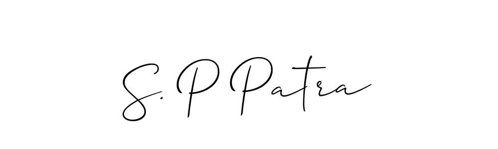 How to Draw S. P Patra signature style? Allison_Script is a latest design signature styles for name S. P Patra. S. P Patra signature style 2 images and pictures png