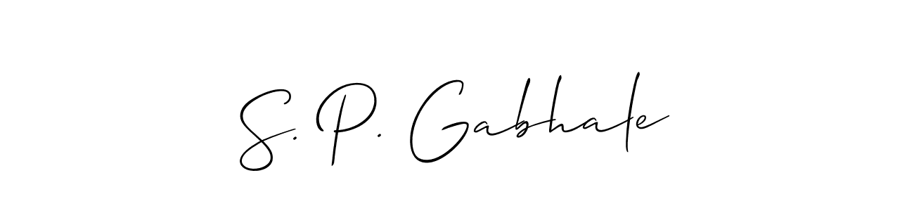 The best way (Allison_Script) to make a short signature is to pick only two or three words in your name. The name S. P. Gabhale include a total of six letters. For converting this name. S. P. Gabhale signature style 2 images and pictures png