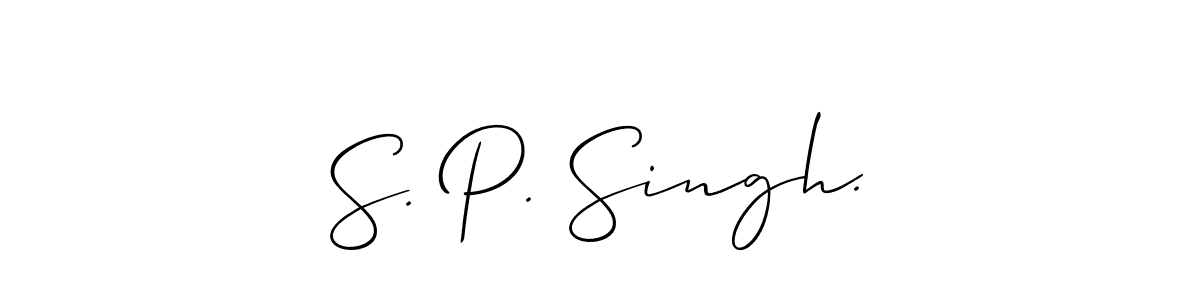 Also You can easily find your signature by using the search form. We will create S. P. Singh. name handwritten signature images for you free of cost using Allison_Script sign style. S. P. Singh. signature style 2 images and pictures png
