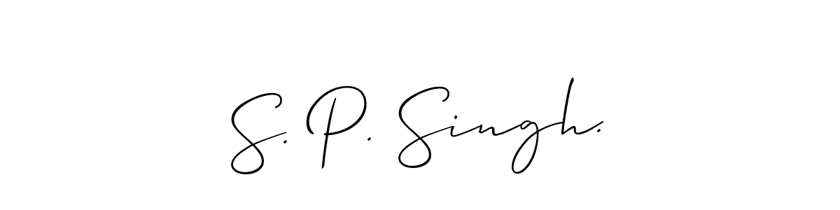 This is the best signature style for the S. P. Singh. name. Also you like these signature font (Allison_Script). Mix name signature. S. P. Singh. signature style 2 images and pictures png