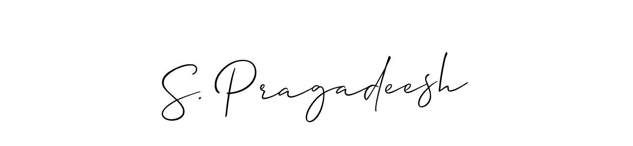 Use a signature maker to create a handwritten signature online. With this signature software, you can design (Allison_Script) your own signature for name S. Pragadeesh. S. Pragadeesh signature style 2 images and pictures png