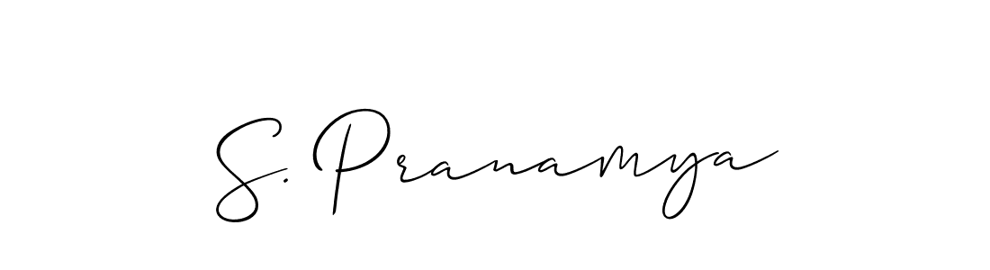 Make a beautiful signature design for name S. Pranamya. With this signature (Allison_Script) style, you can create a handwritten signature for free. S. Pranamya signature style 2 images and pictures png