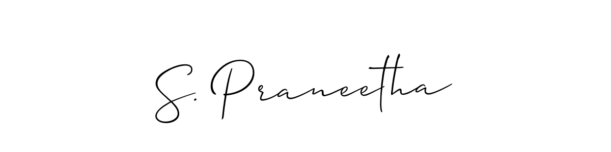 Also we have S. Praneetha name is the best signature style. Create professional handwritten signature collection using Allison_Script autograph style. S. Praneetha signature style 2 images and pictures png