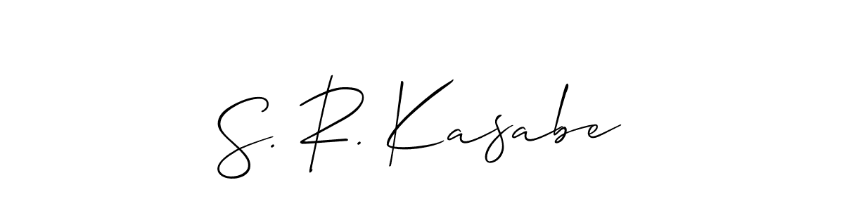 Also You can easily find your signature by using the search form. We will create S. R. Kasabe name handwritten signature images for you free of cost using Allison_Script sign style. S. R. Kasabe signature style 2 images and pictures png