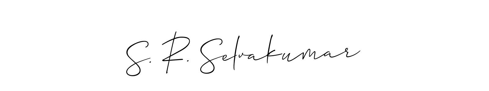 Also You can easily find your signature by using the search form. We will create S. R. Selvakumar name handwritten signature images for you free of cost using Allison_Script sign style. S. R. Selvakumar signature style 2 images and pictures png