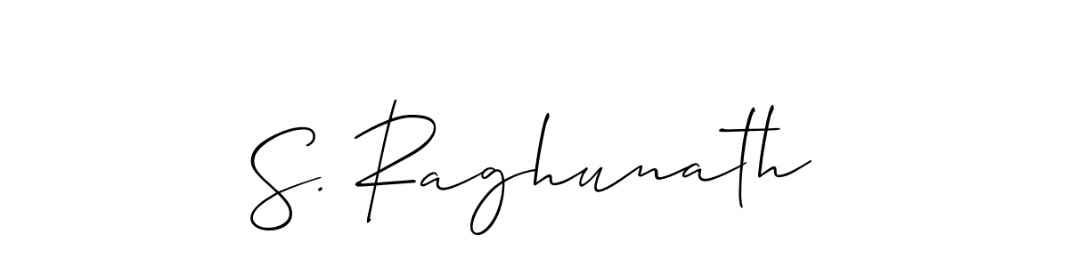 Use a signature maker to create a handwritten signature online. With this signature software, you can design (Allison_Script) your own signature for name S. Raghunath. S. Raghunath signature style 2 images and pictures png