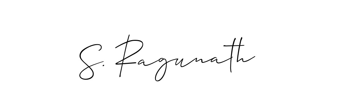 Use a signature maker to create a handwritten signature online. With this signature software, you can design (Allison_Script) your own signature for name S. Ragunath. S. Ragunath signature style 2 images and pictures png