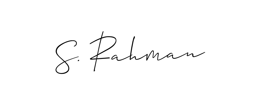 Use a signature maker to create a handwritten signature online. With this signature software, you can design (Allison_Script) your own signature for name S. Rahman. S. Rahman signature style 2 images and pictures png