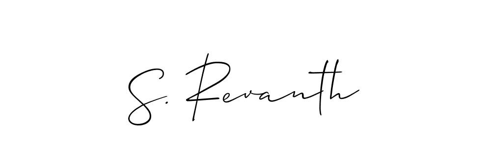 How to make S. Revanth name signature. Use Allison_Script style for creating short signs online. This is the latest handwritten sign. S. Revanth signature style 2 images and pictures png