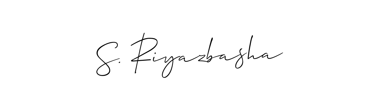 This is the best signature style for the S. Riyazbasha name. Also you like these signature font (Allison_Script). Mix name signature. S. Riyazbasha signature style 2 images and pictures png
