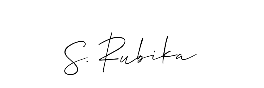 Use a signature maker to create a handwritten signature online. With this signature software, you can design (Allison_Script) your own signature for name S. Rubika. S. Rubika signature style 2 images and pictures png