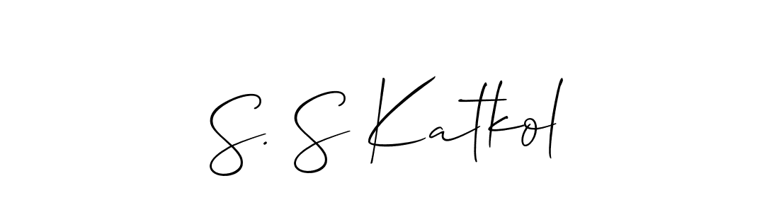How to make S. S Katkol name signature. Use Allison_Script style for creating short signs online. This is the latest handwritten sign. S. S Katkol signature style 2 images and pictures png
