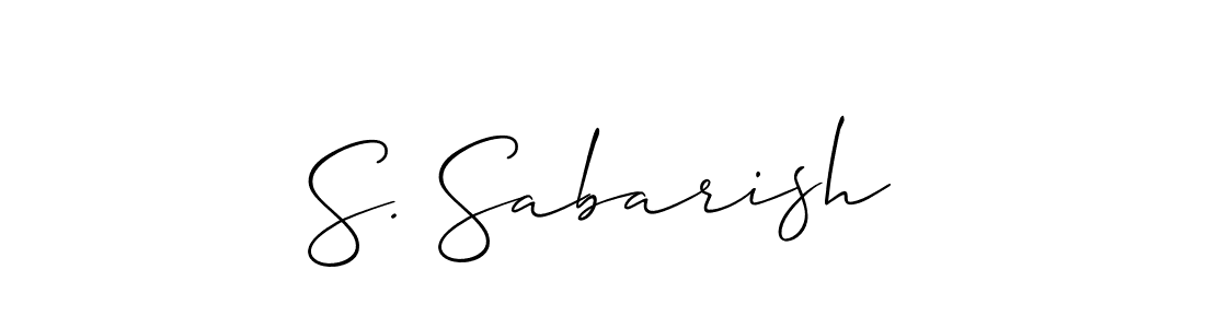 Make a beautiful signature design for name S. Sabarish. With this signature (Allison_Script) style, you can create a handwritten signature for free. S. Sabarish signature style 2 images and pictures png