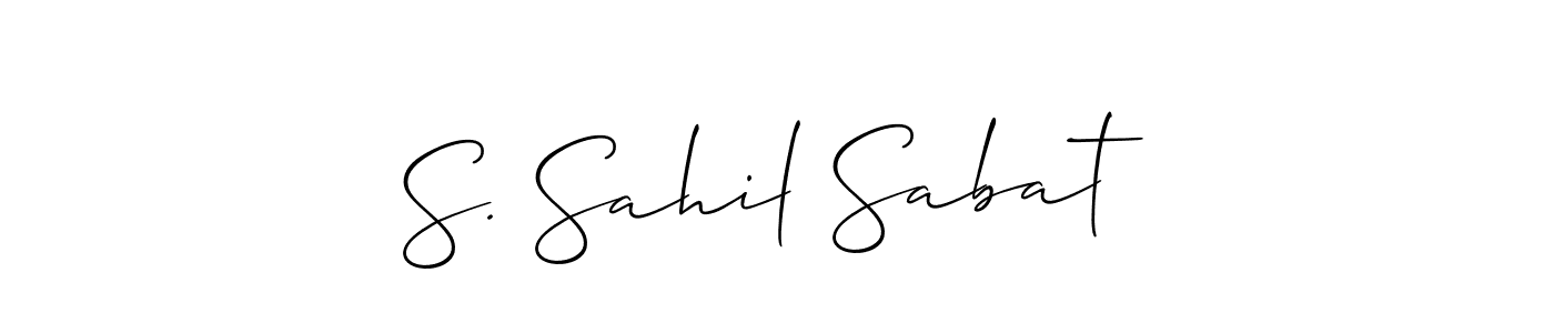 Make a beautiful signature design for name S. Sahil Sabat. With this signature (Allison_Script) style, you can create a handwritten signature for free. S. Sahil Sabat signature style 2 images and pictures png