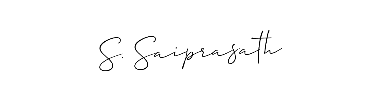 This is the best signature style for the S. Saiprasath name. Also you like these signature font (Allison_Script). Mix name signature. S. Saiprasath signature style 2 images and pictures png