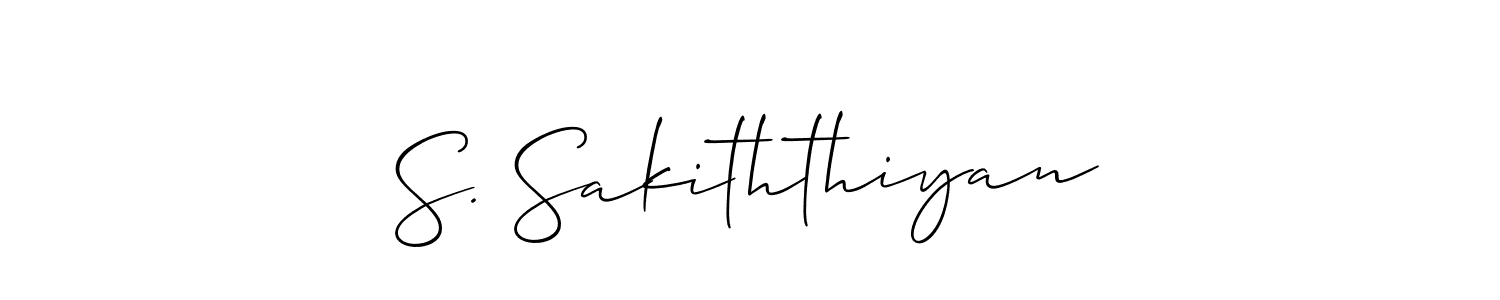 Also we have S. Sakiththiyan name is the best signature style. Create professional handwritten signature collection using Allison_Script autograph style. S. Sakiththiyan signature style 2 images and pictures png