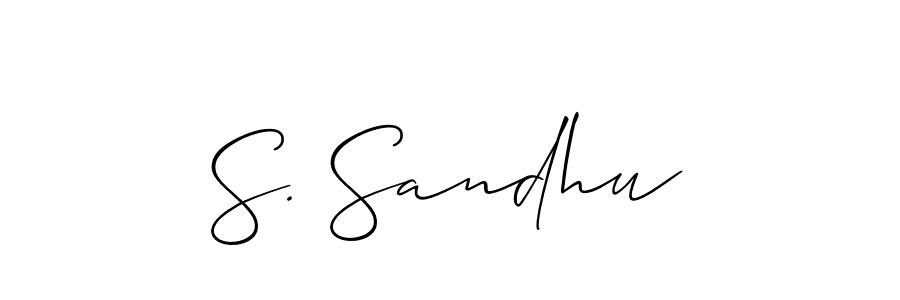 How to make S. Sandhu signature? Allison_Script is a professional autograph style. Create handwritten signature for S. Sandhu name. S. Sandhu signature style 2 images and pictures png